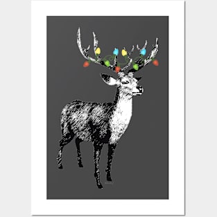 Reindeer Christmas Tree Posters and Art